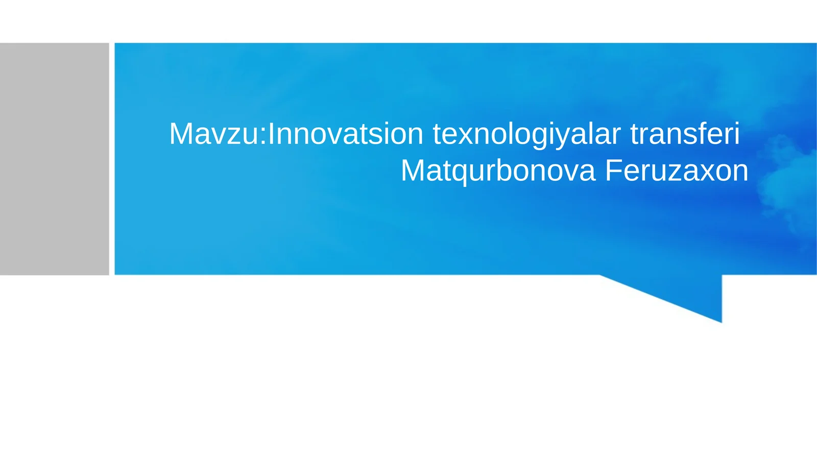 Innovatsion texnologiyalar transferi