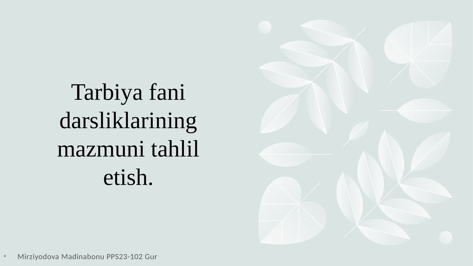 Tarbiya fani darsliklarining mazmuni tahlil etish