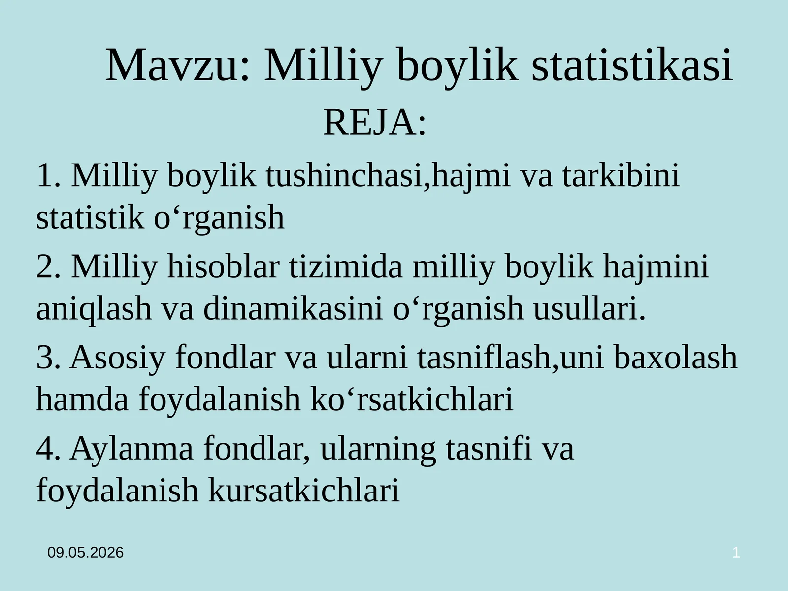 Milliy boylik statistikasi