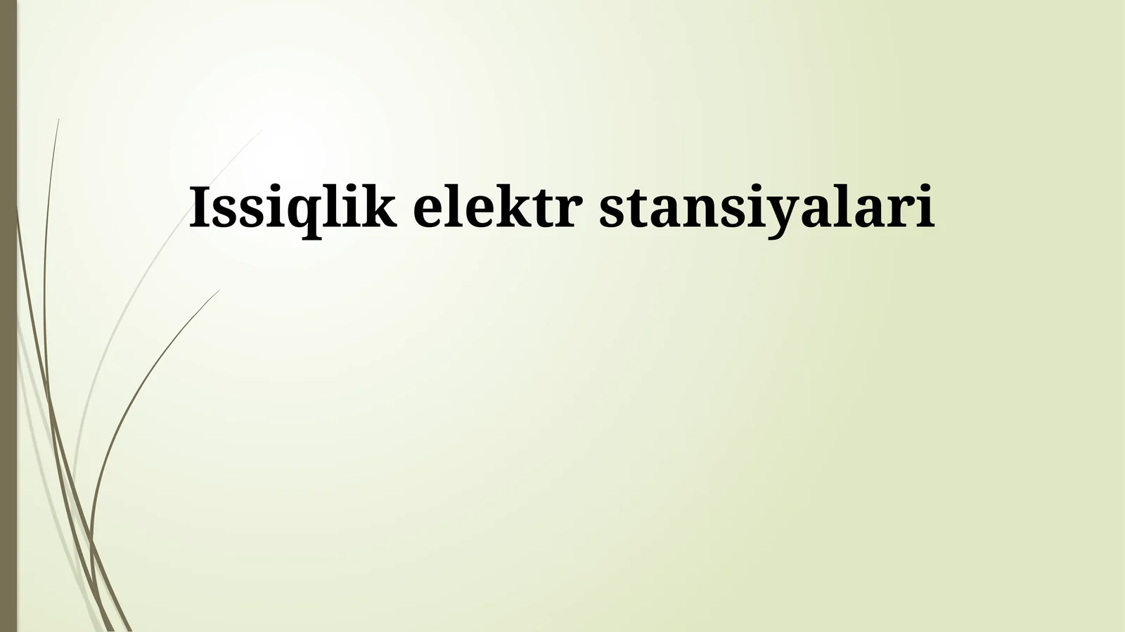 Issiqlik elektr stansiyalari