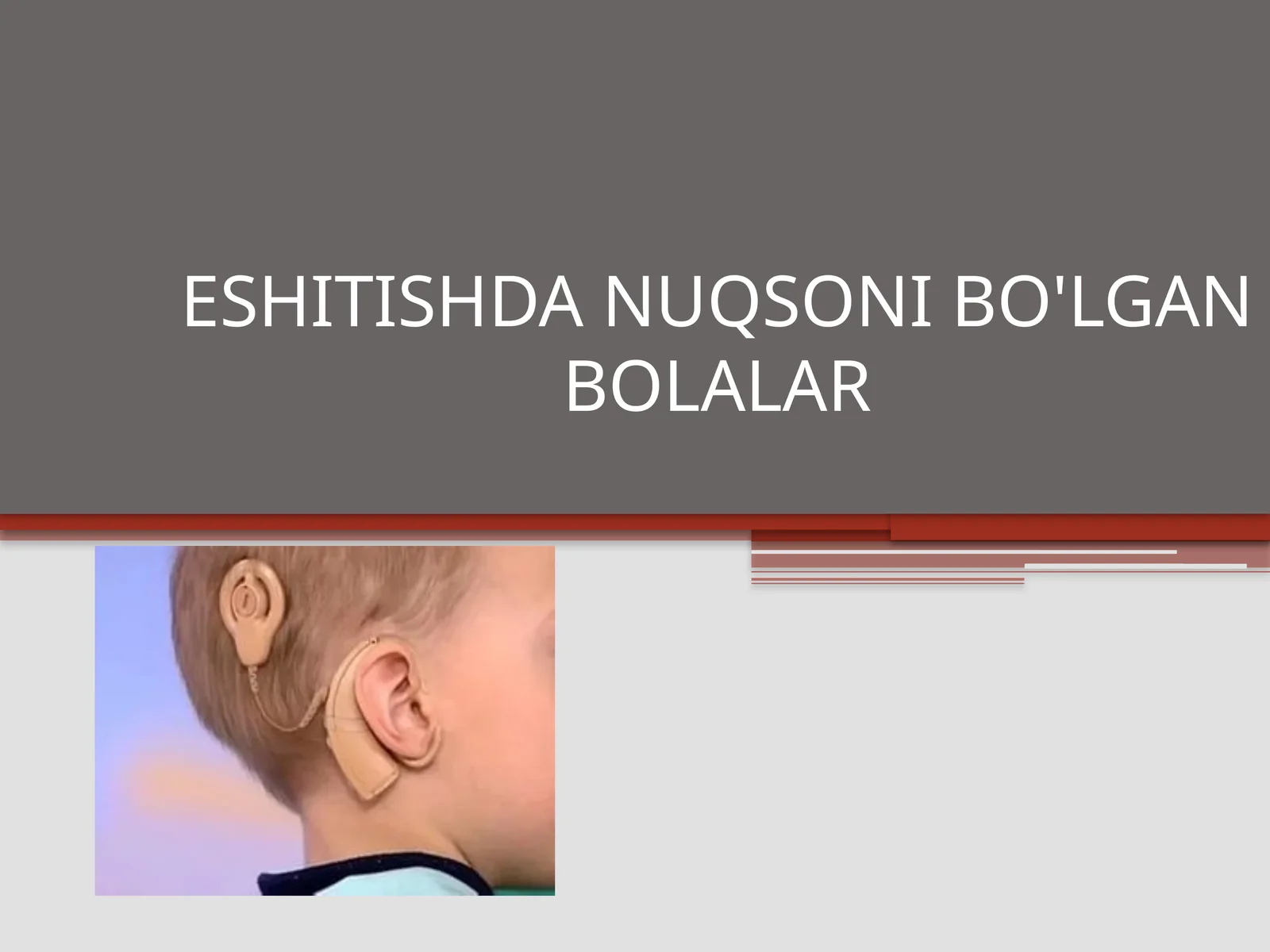 ESHITISHDA NUQSONI BO'LGAN BOLALAR
