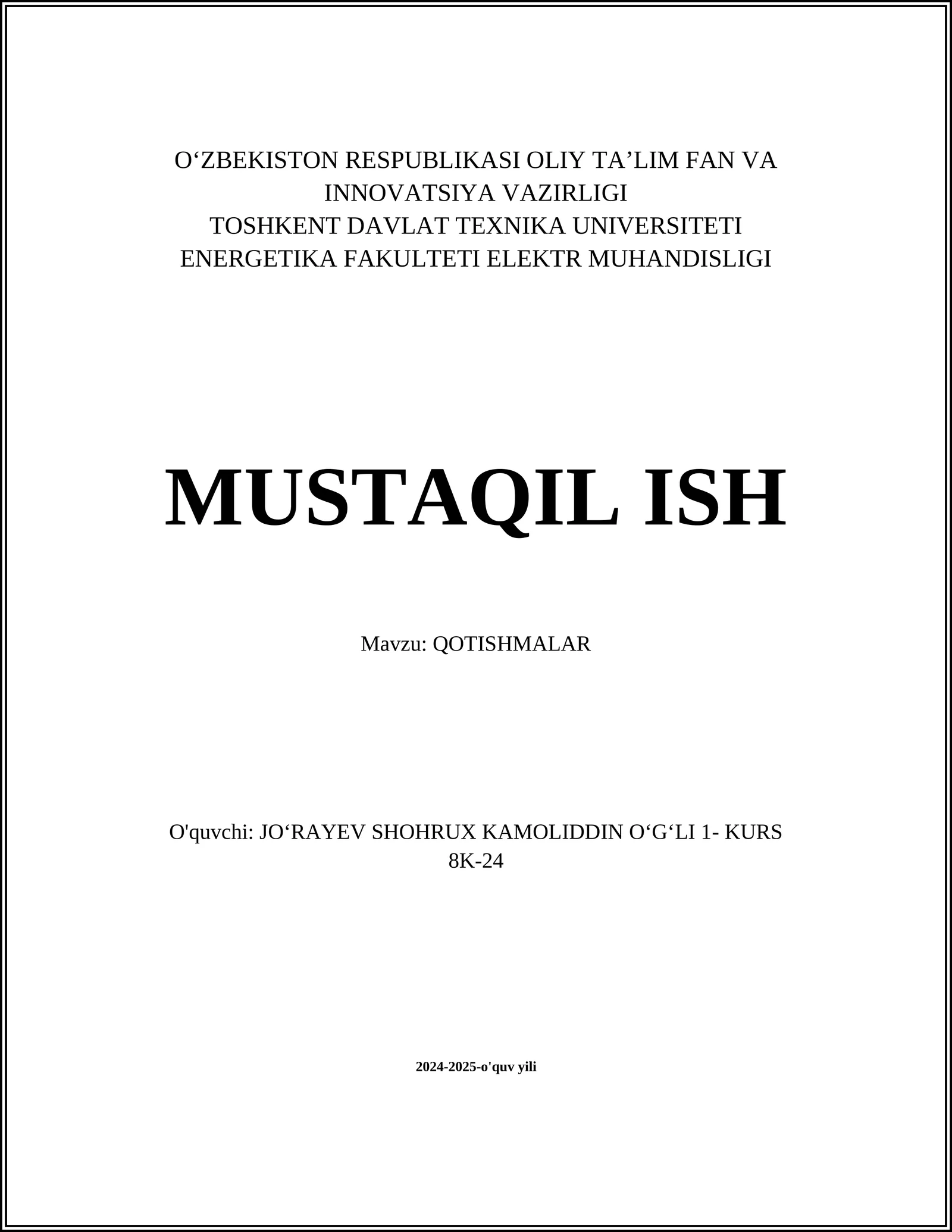 QOTISHMALAR