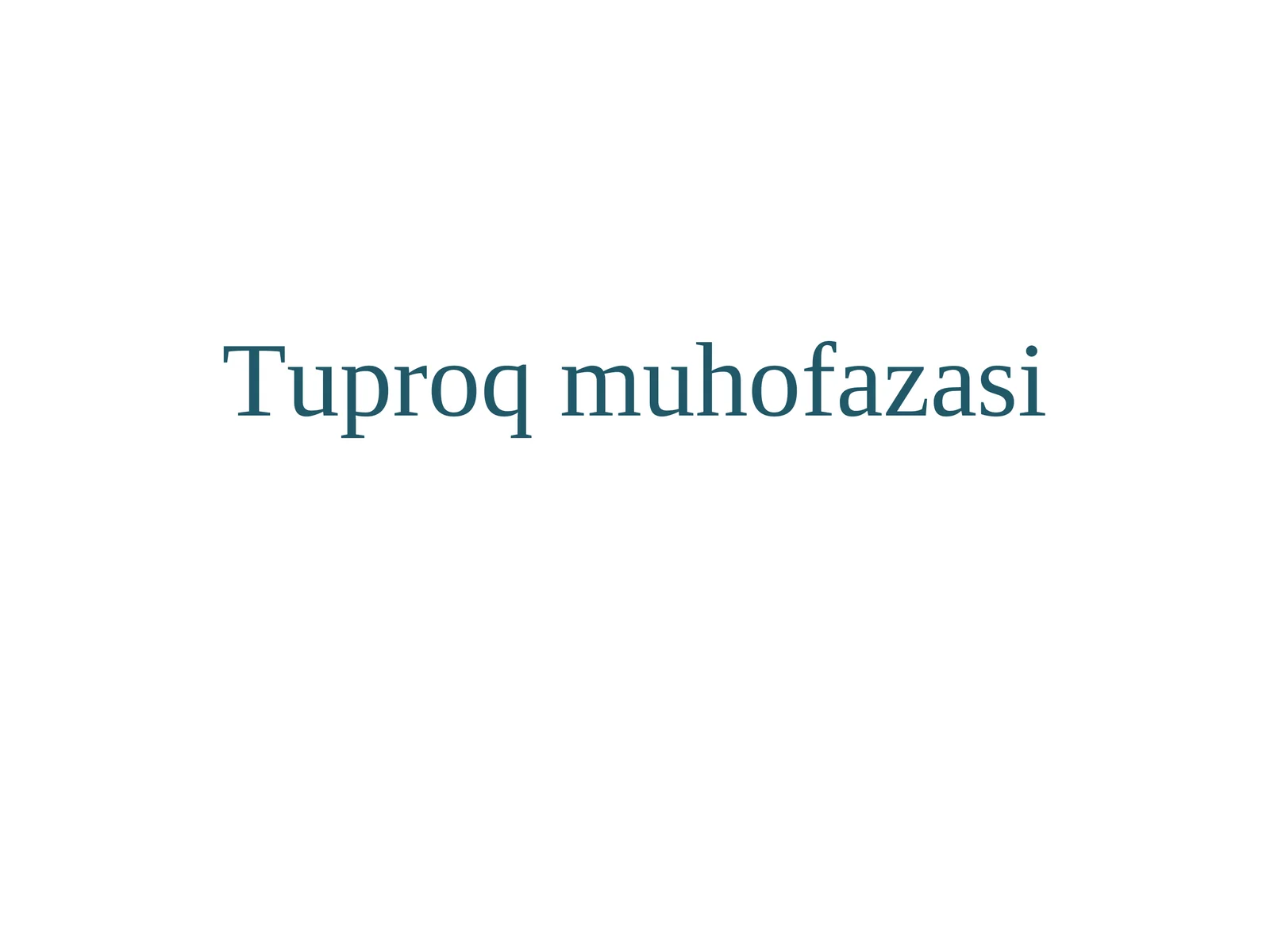 Tuproq muhofazasi