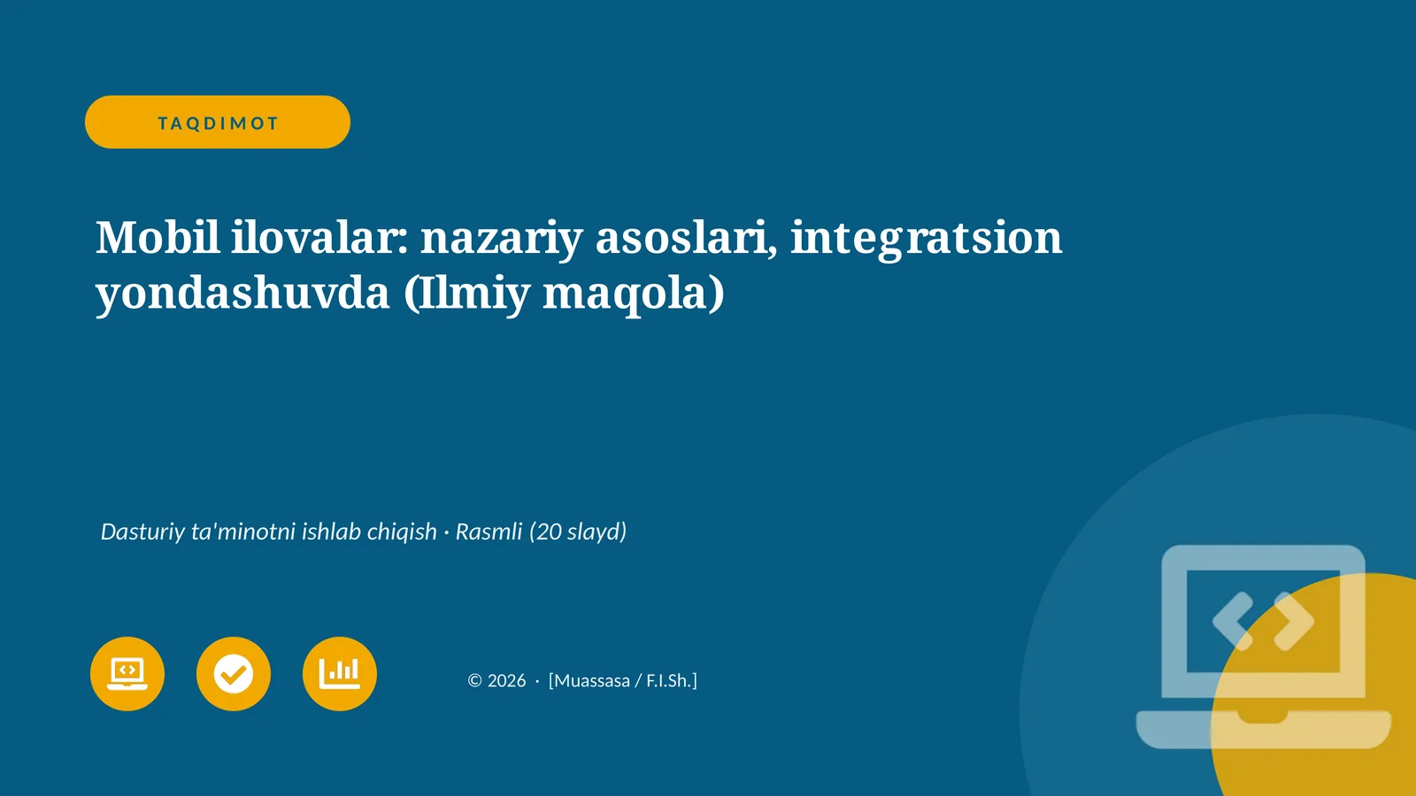 Mobil ilovalar: nazariy asoslari, integratsion yondashuvda (Ilmiy maqola)