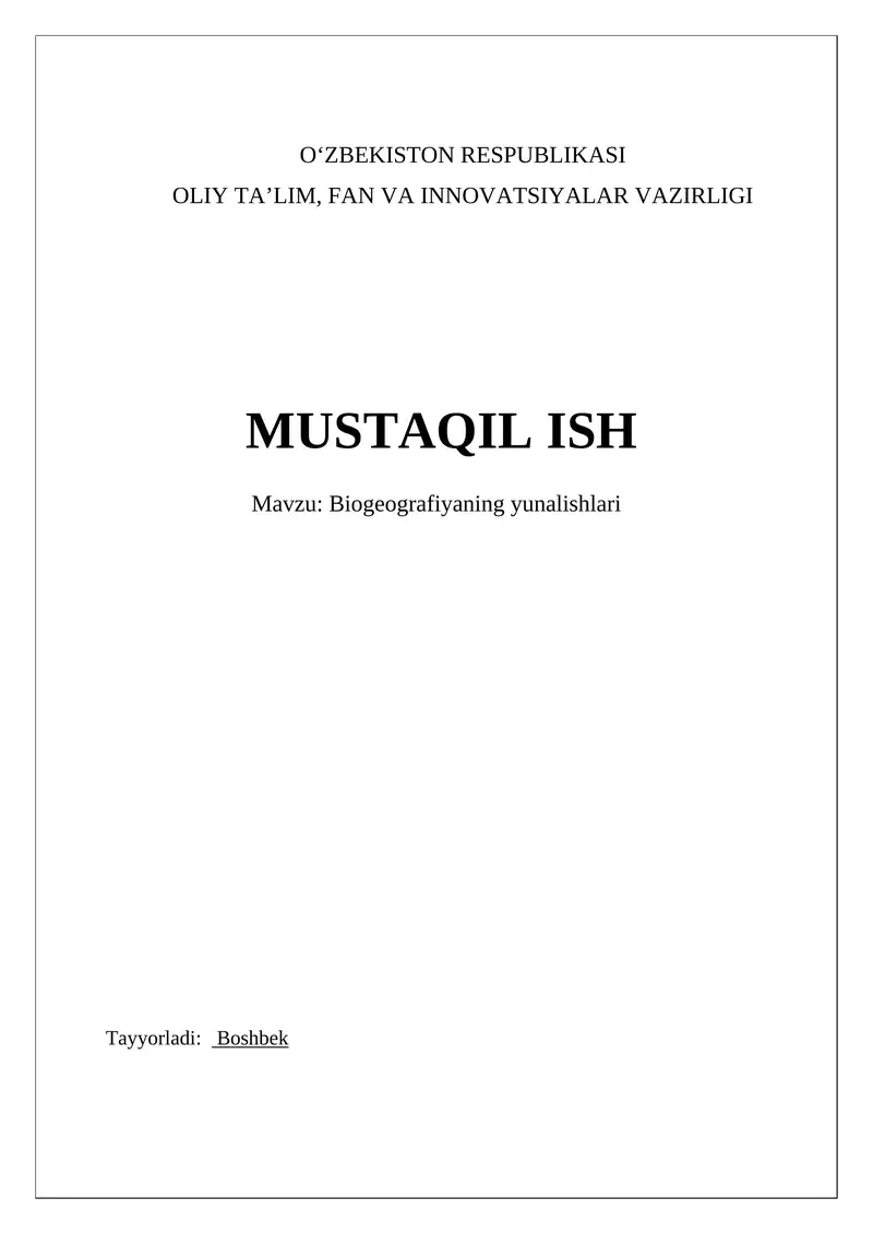 Biogeografiyaning yunalishlari