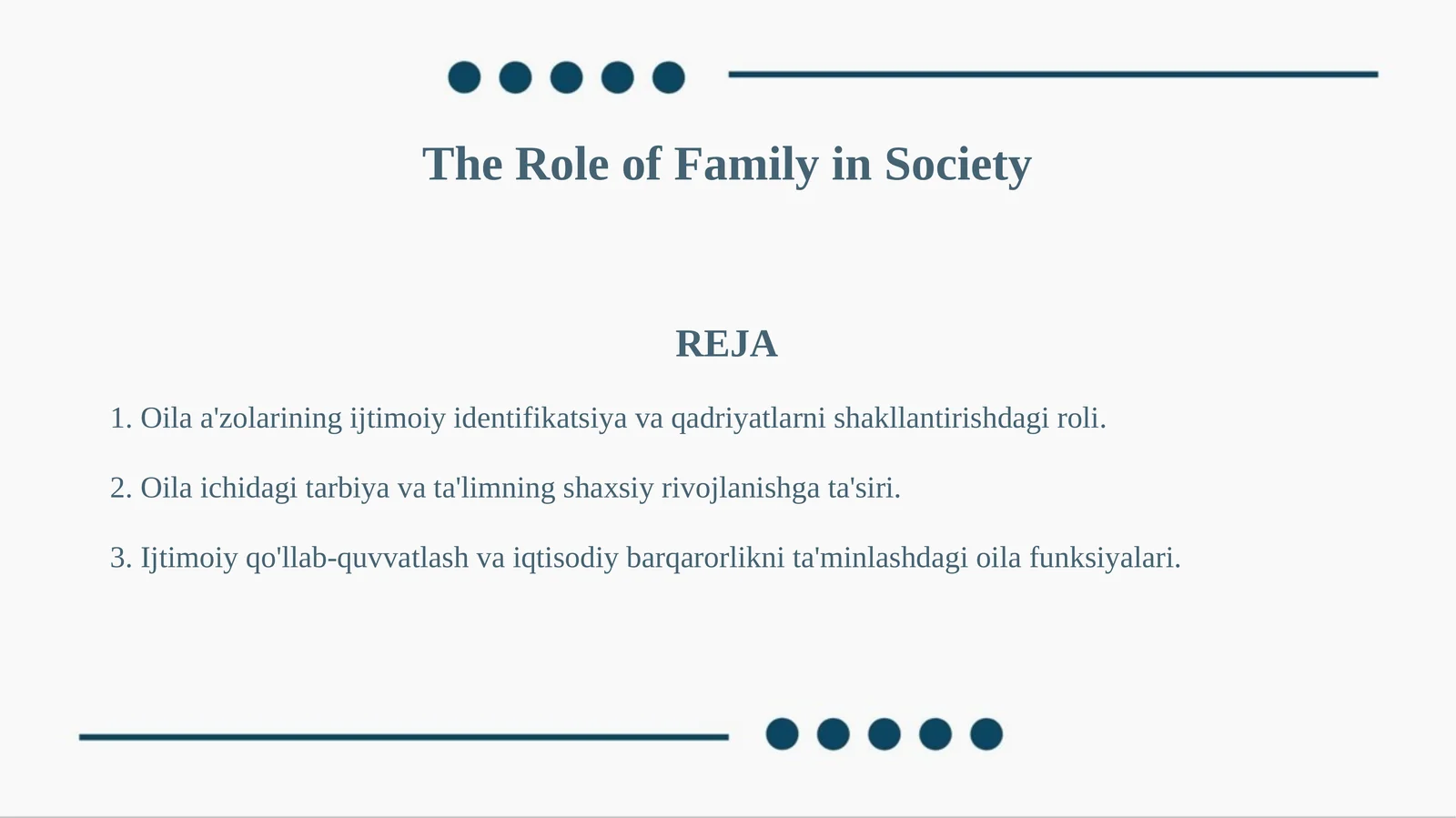 The Role of Family in Society