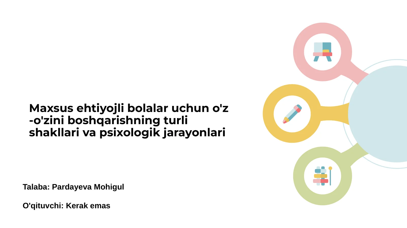 Maxsus ehtiyojli bolalar uchun o'z-o'zini boshqarish