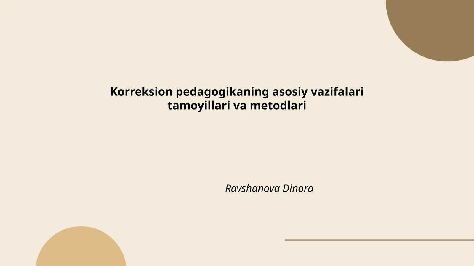 Korreksion pedagogikaning asosiy vazifalari tamoyillari va metodlari