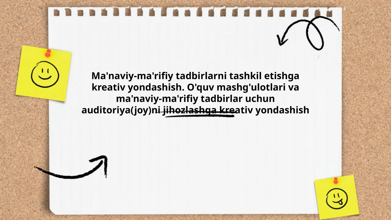 Ma'naviy-ma'rifiy tadbirlarni tashkil etishga kreativ yondashish