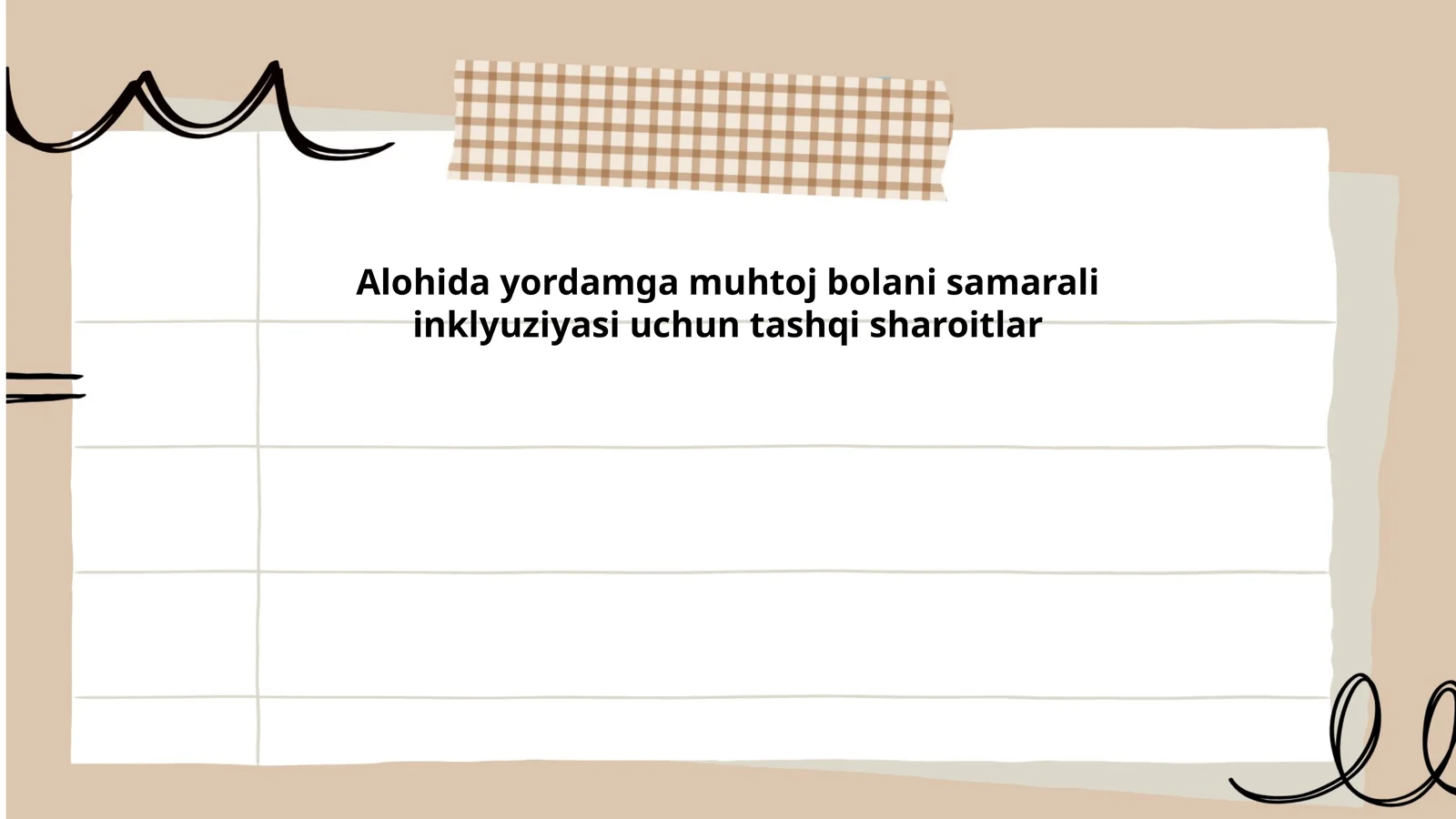 Alohida yordamga muhtoj bolani samarali inklyuziyasi uchun tashqi sharoitlar