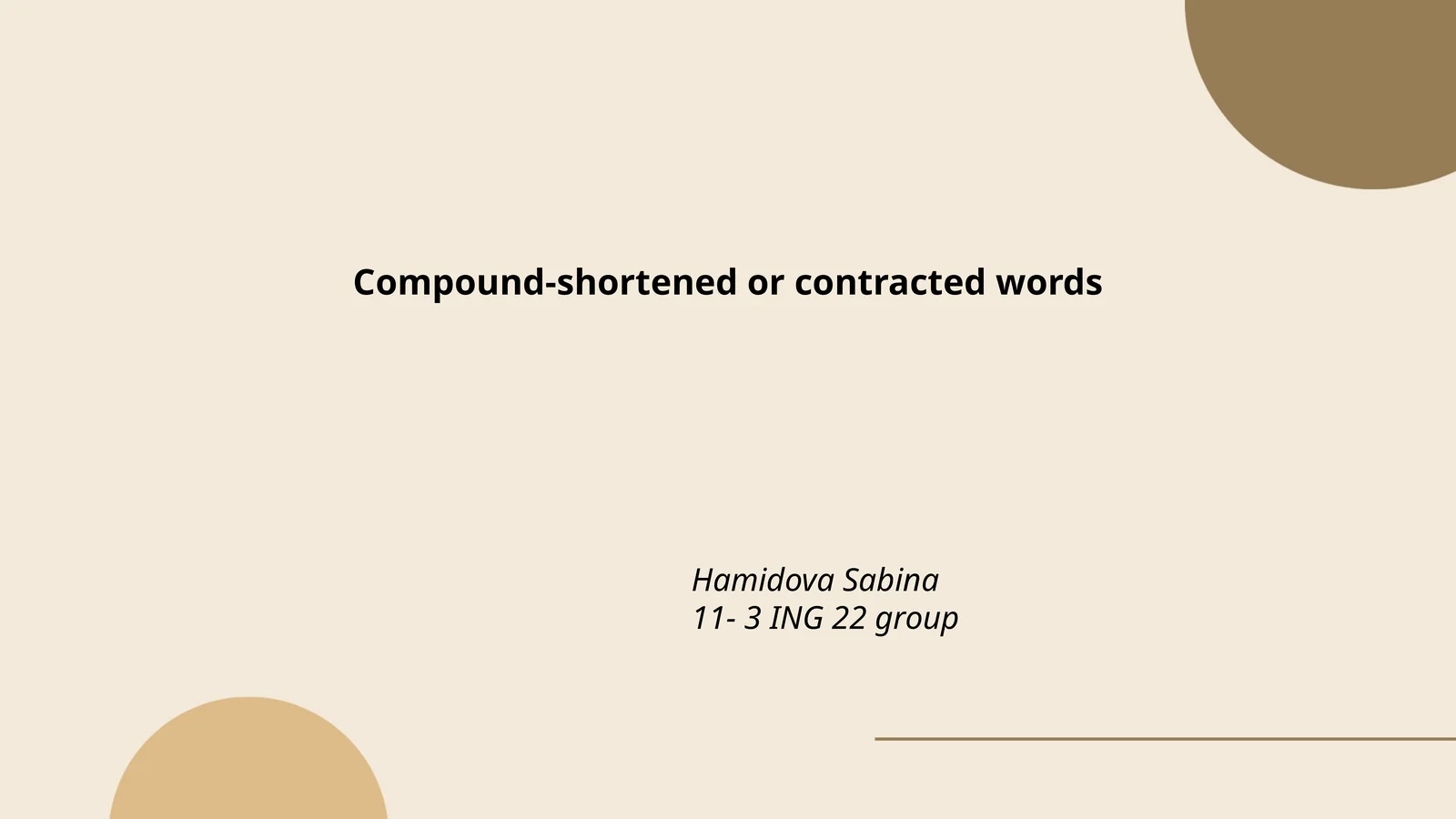 Formation of Compound Words