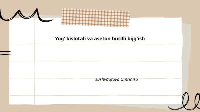 Yog' kislotali va aseton butilli bijg'ish
