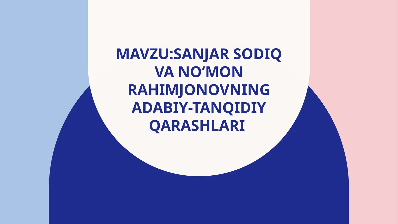 Sanjar Sodiq va No‘mon Rahimjonovning adabiy-tanqidiy qarashlari