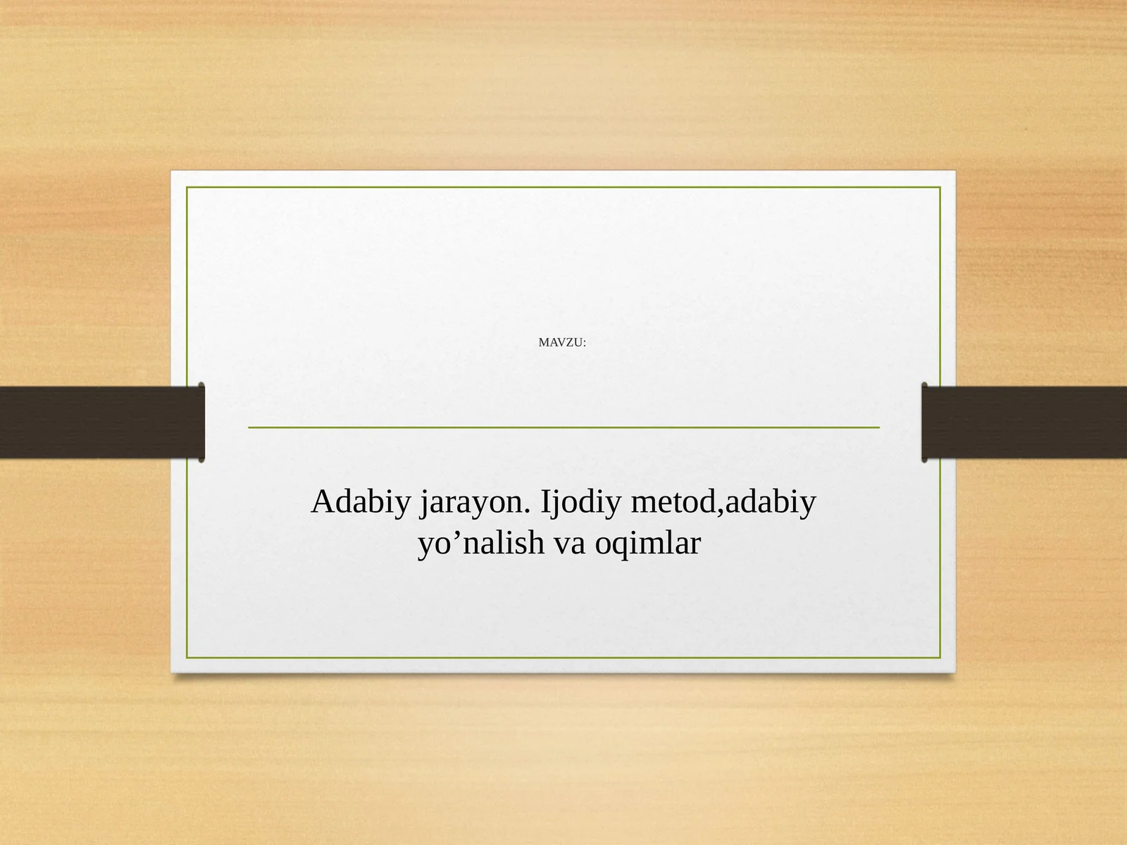 Adabiy jarayon. Ijodiy metod,adabiy yo’nalish va oqimlar