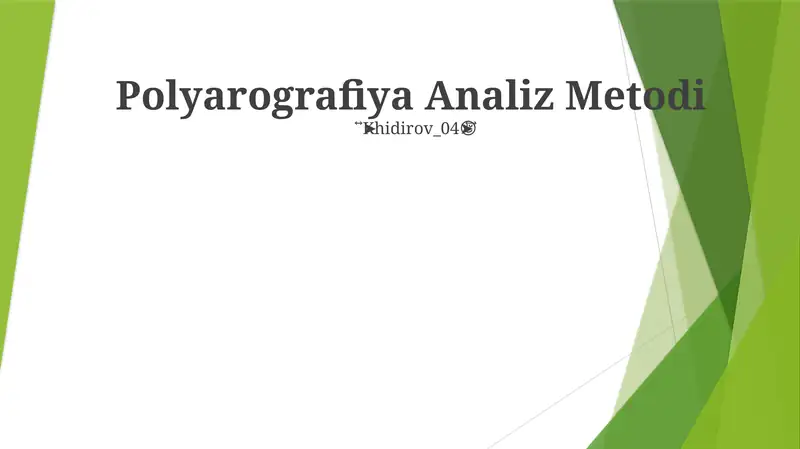 Polyarografiya Analiz Metodi