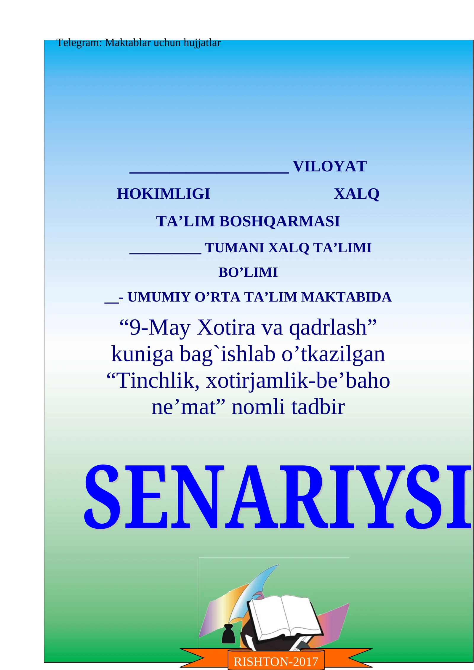 Tinchlik, xotirjamlik-be’baho ne’mat