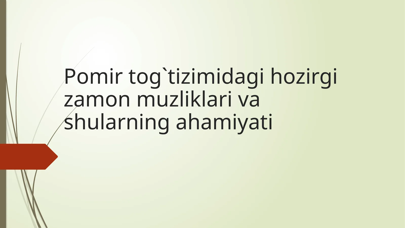 Pomir tog‘ tizimidagi hozirgi zamon muzliklarining shakllanishi va tarqalishi