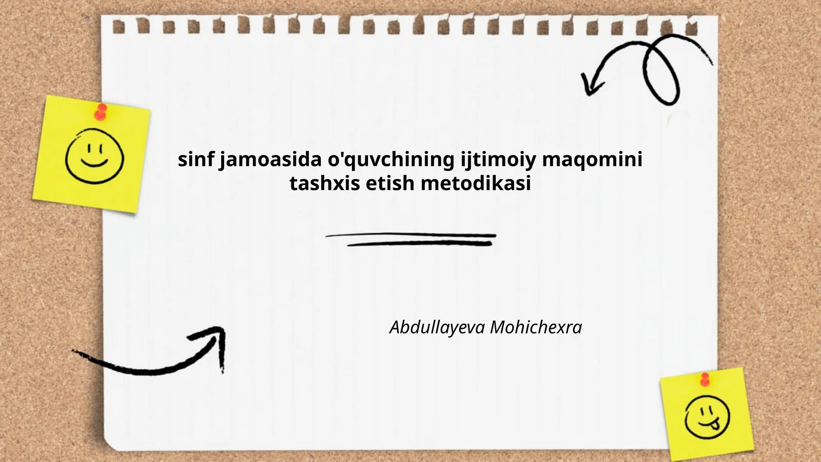 sinf jamoasida o'quvchining ijtimoiy maqomini tashxis etish metodikasi