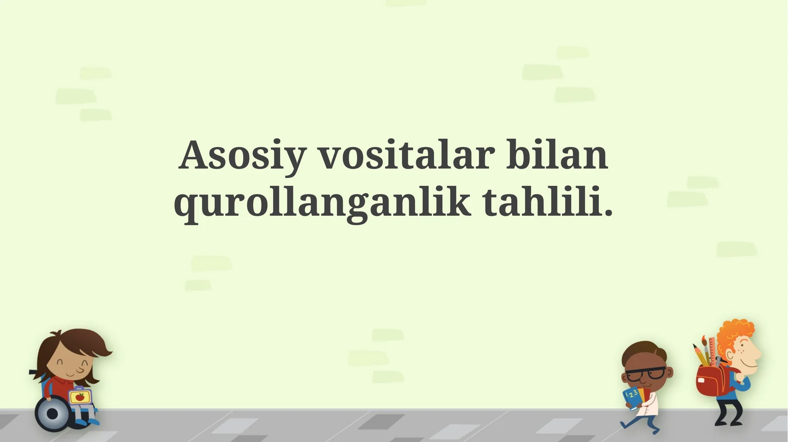 Asosiy vositalar bilan qurollanganlik tahlili