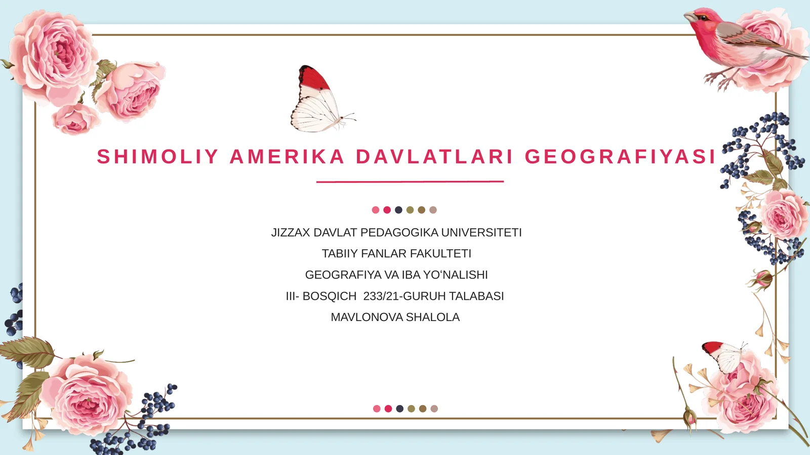SHIMOLIY AMERIKA DAVLATLARI GEOGRAFIYASI