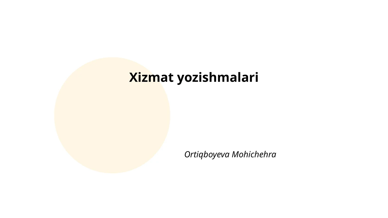 Xizmat yozishmalari