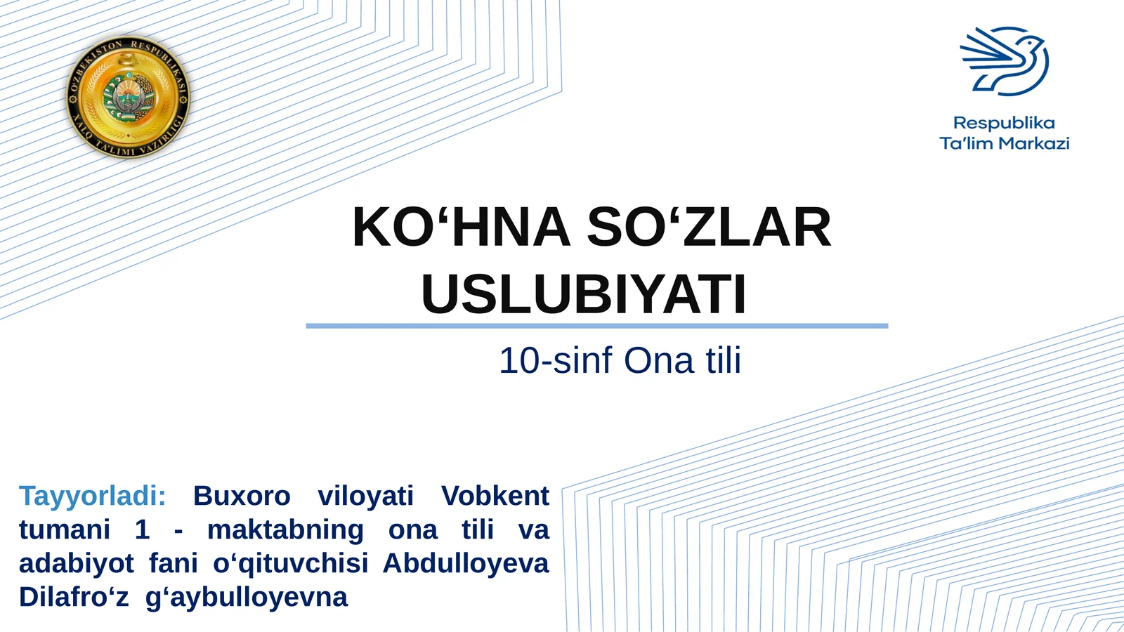 KO‘HNA SO‘ZLAR USLUBIYATI
