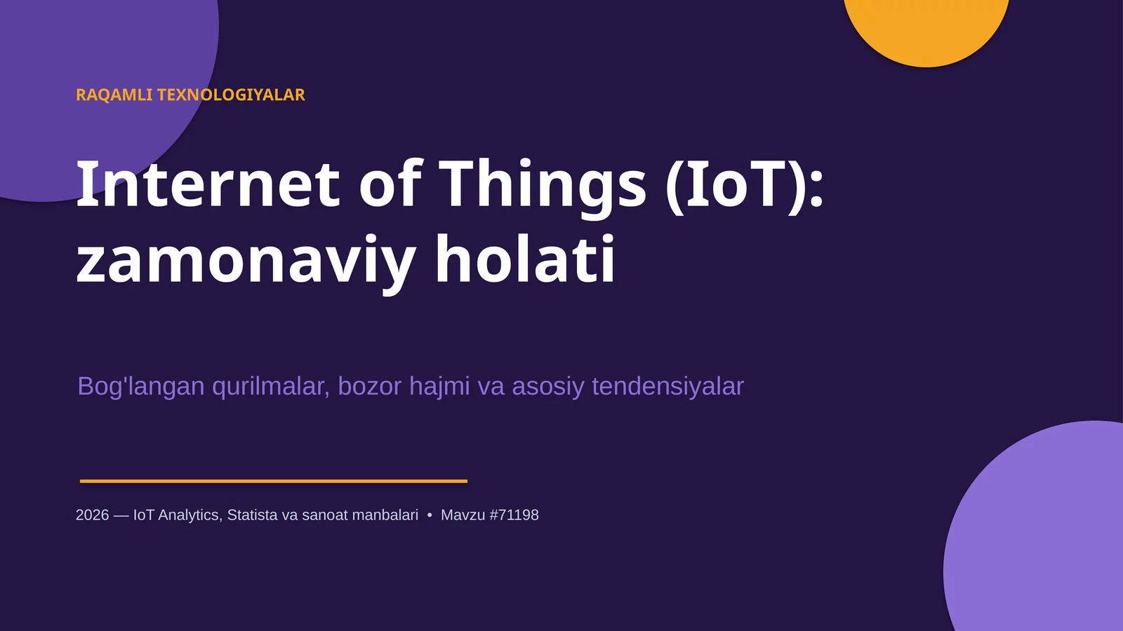 RAQAMLI TEXNOLOGIYALAR