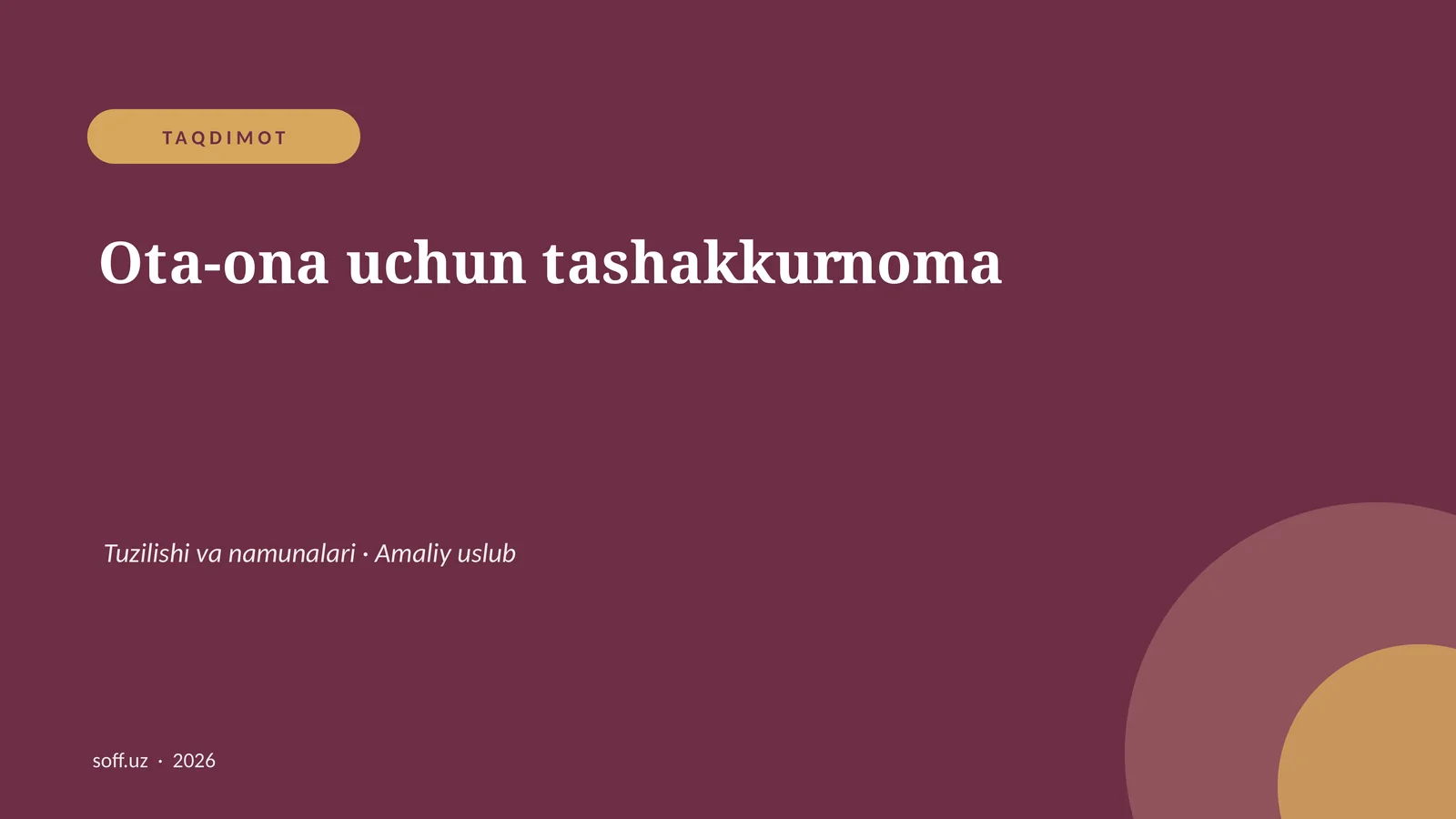Ota-ona uchun tashakkurnoma