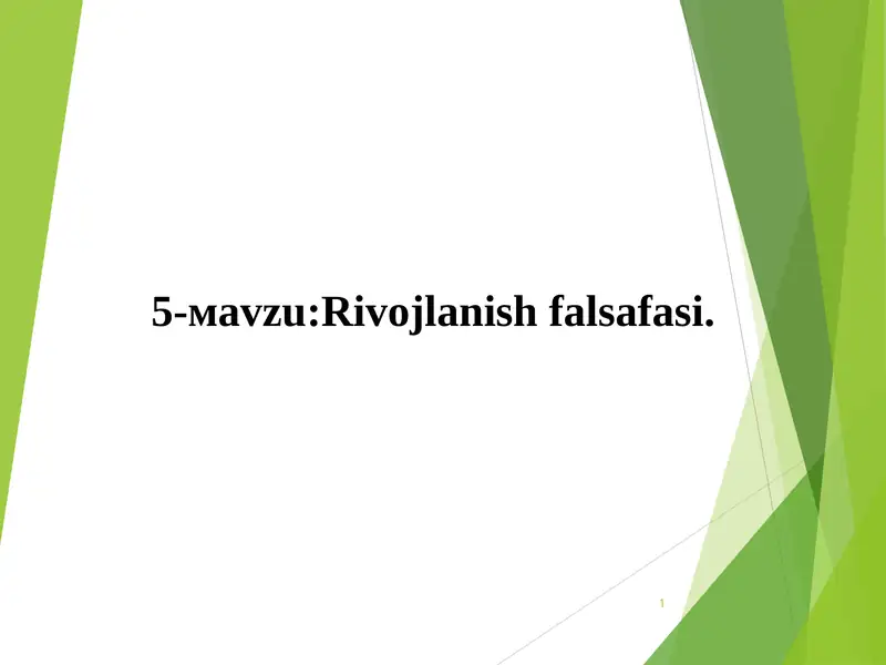 Rivojlanish falsafasi