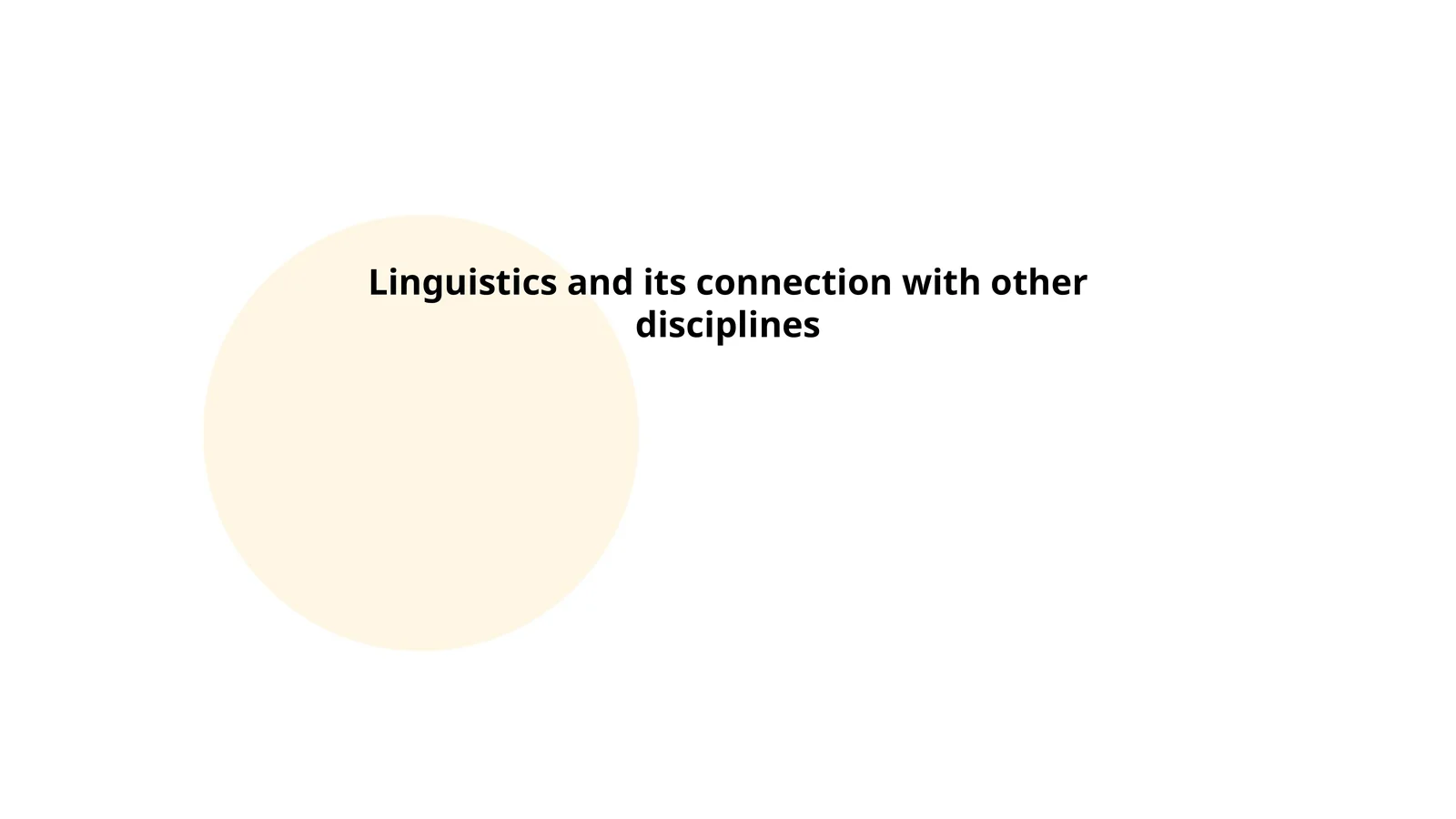Linguistics and its connection with other disciplines