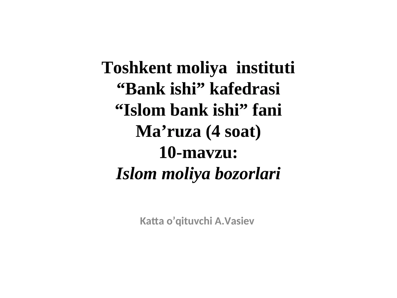 Islom moliya bozorlari