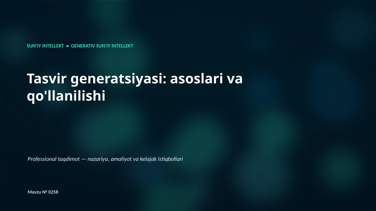 Tasvir generatsiyasi: asoslari va qo'llanilishi
