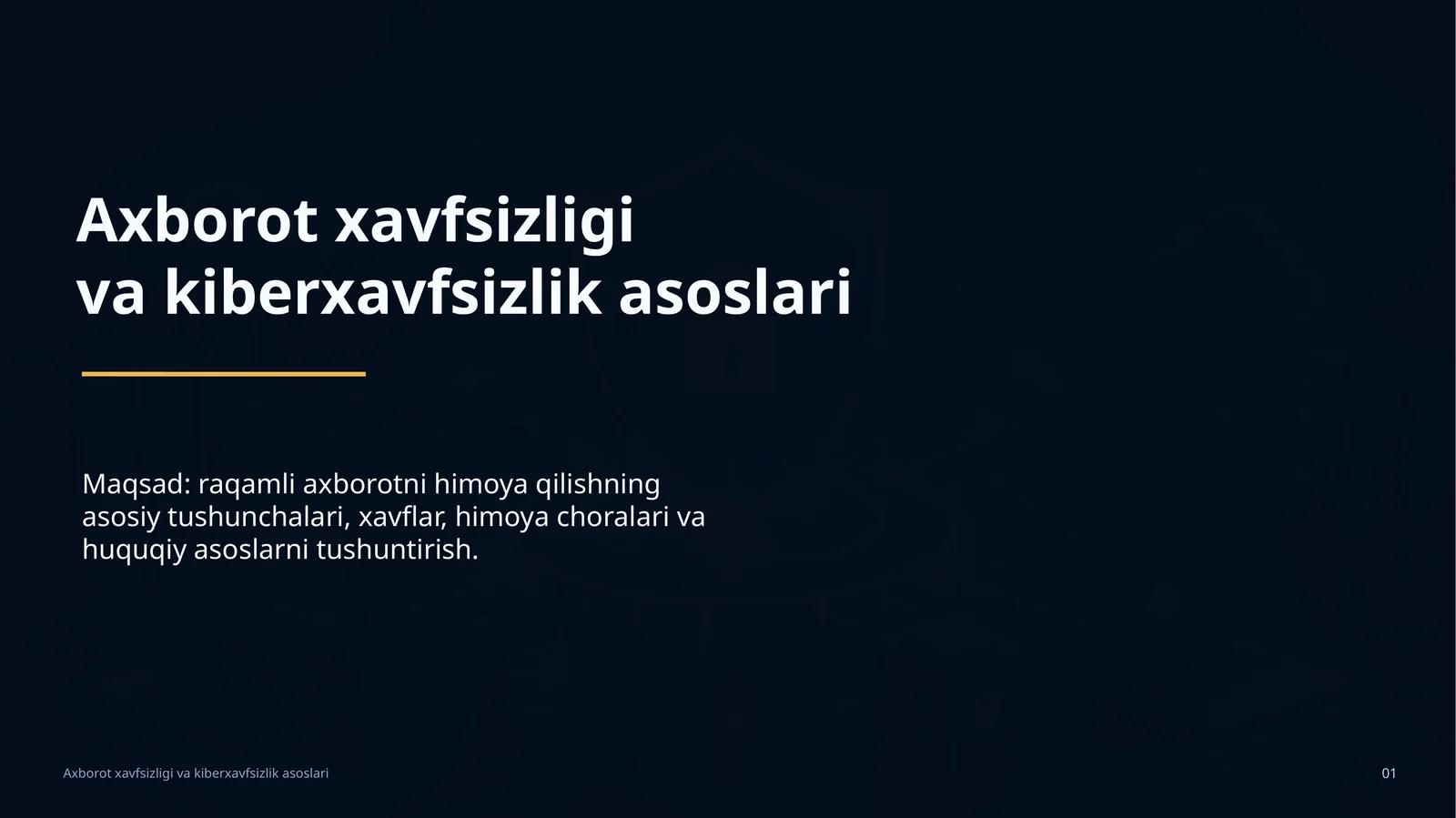 Axborot xavfsizligi va kiberxavfsizlik asoslari