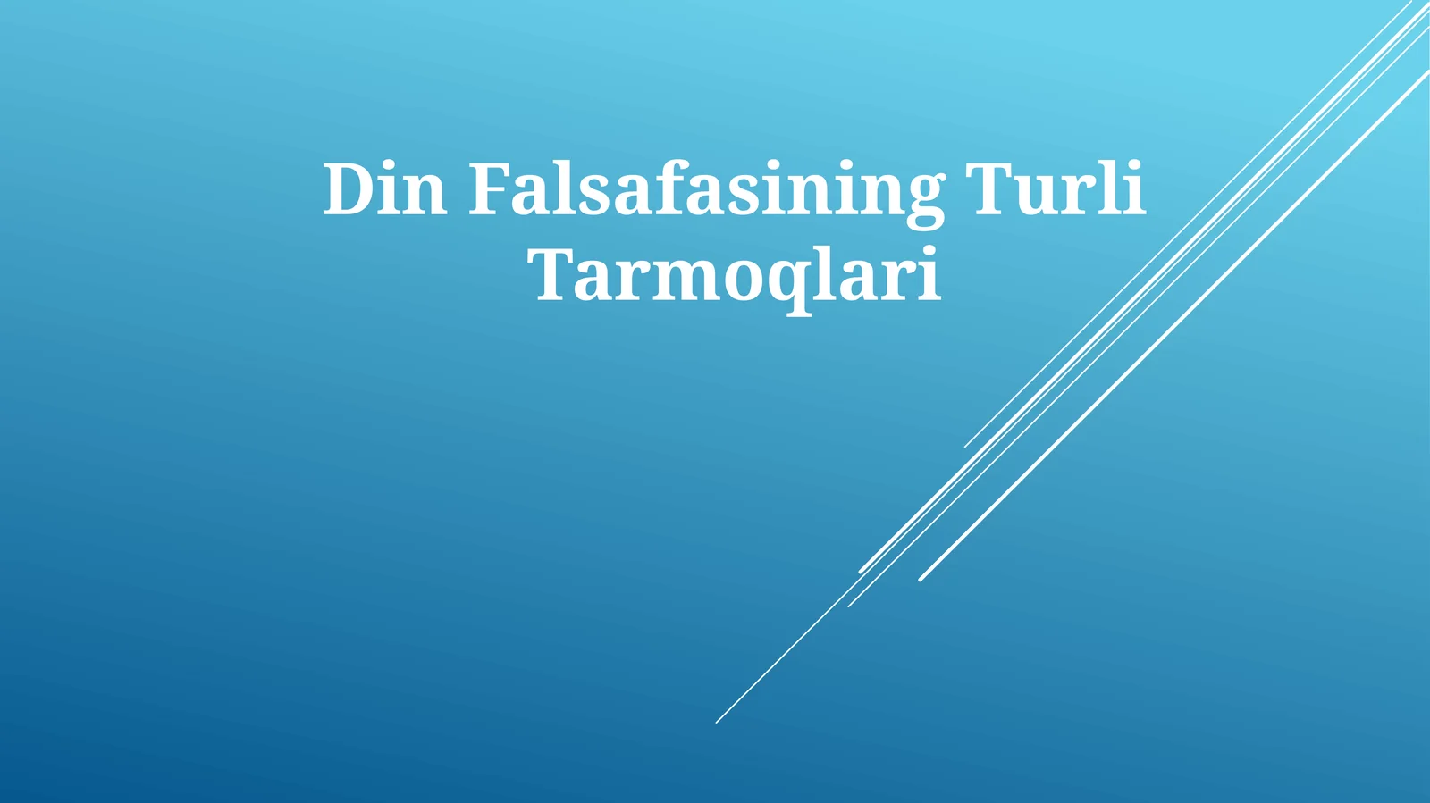 Din Falsafasining Turli Tarmoqlari