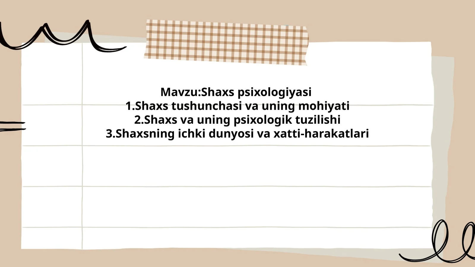 Shaxs psixologiyasi