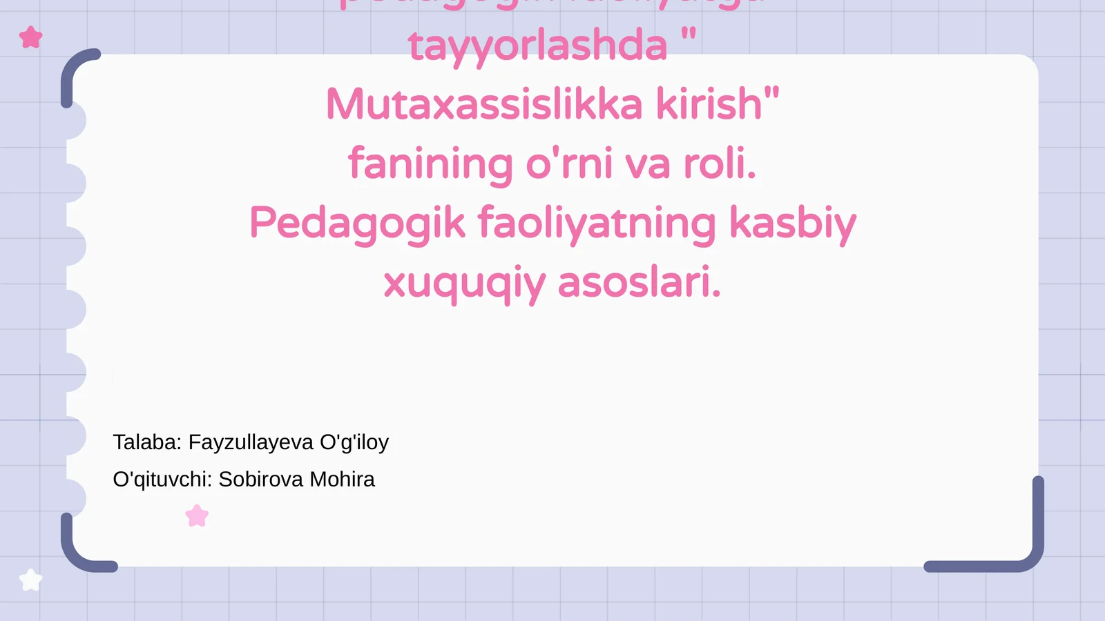 Mutaxassislikka kirish