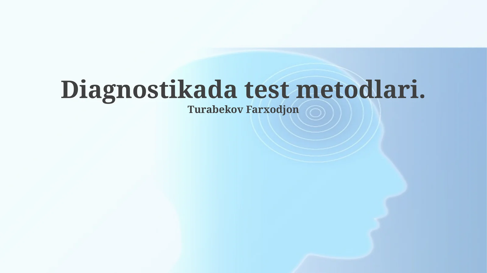 Diagnostikada test metodlari