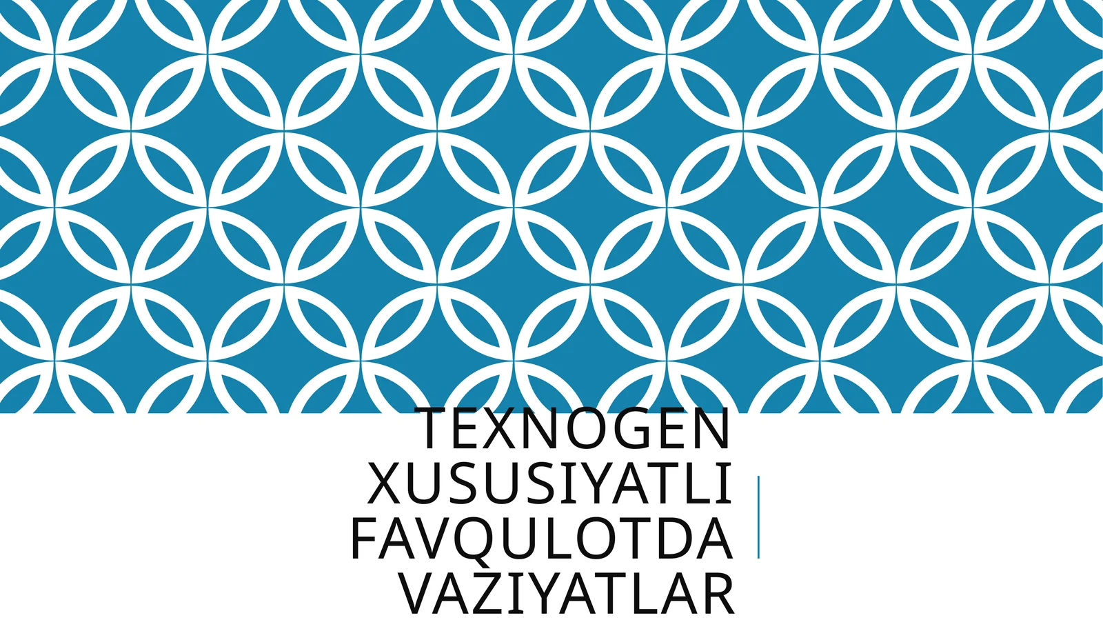 Texnogen xususiyatli favqulotda vaziyatlar