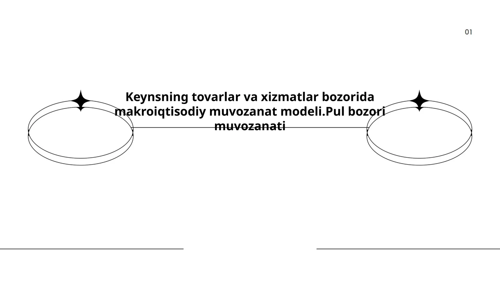 Keynsning tovarlar va xizmatlar bozorida makroiqtisodiy muvozanat modeli.Pul bozori muvozanati
