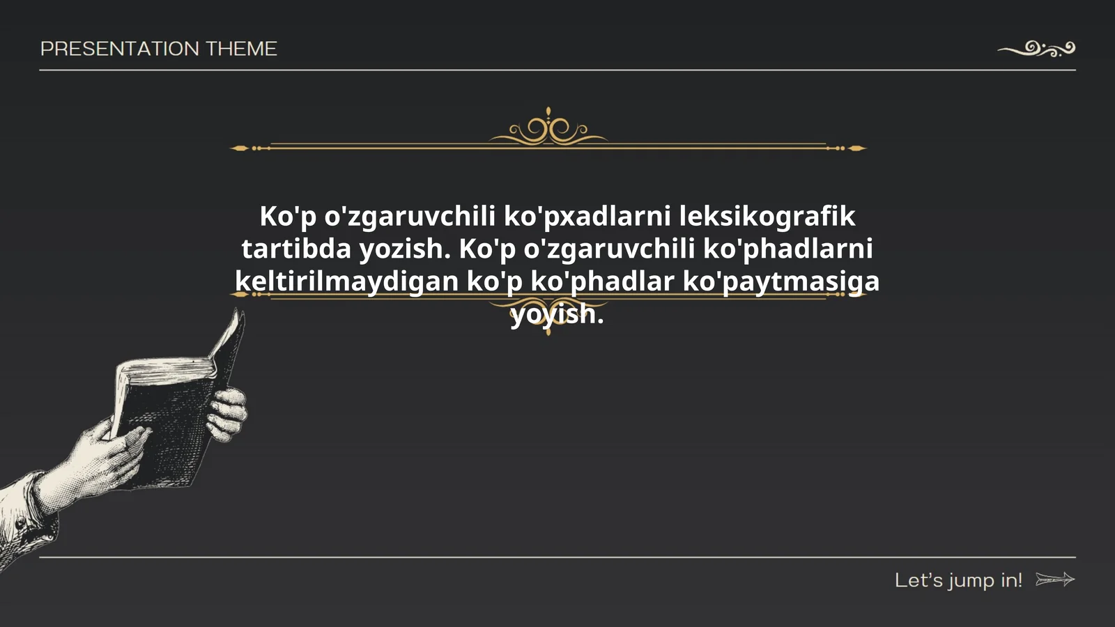 Ko'p o'zgaruvchili ko'pxadlarni leksikografik tartibda yozish