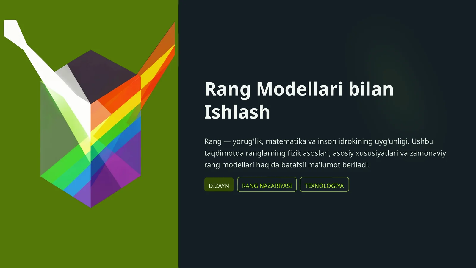 Rang Modellari bilan Ishlash