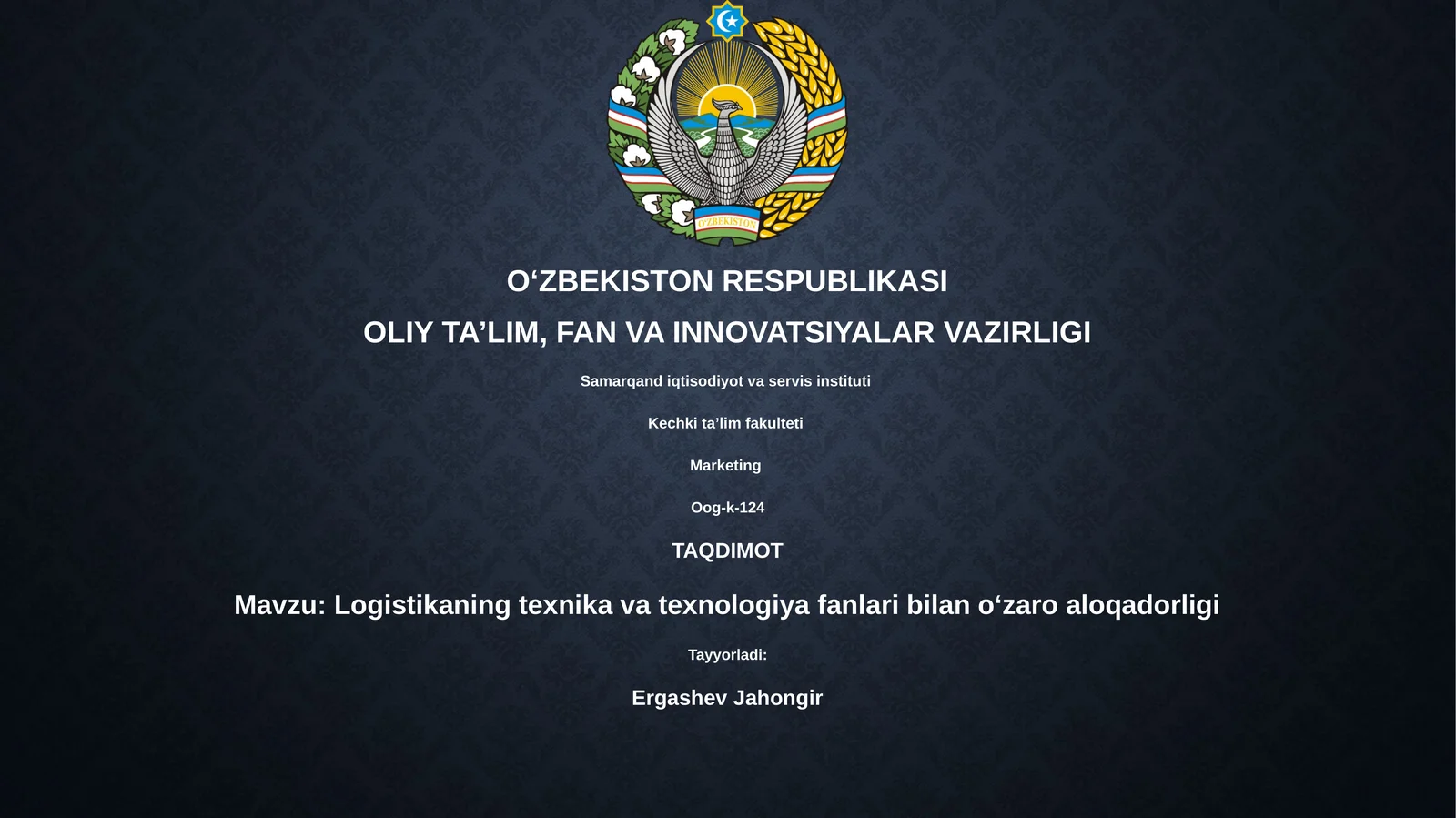 Logistikaning texnika va texnologiya fanlari bilan oʻzaro aloqadorligi