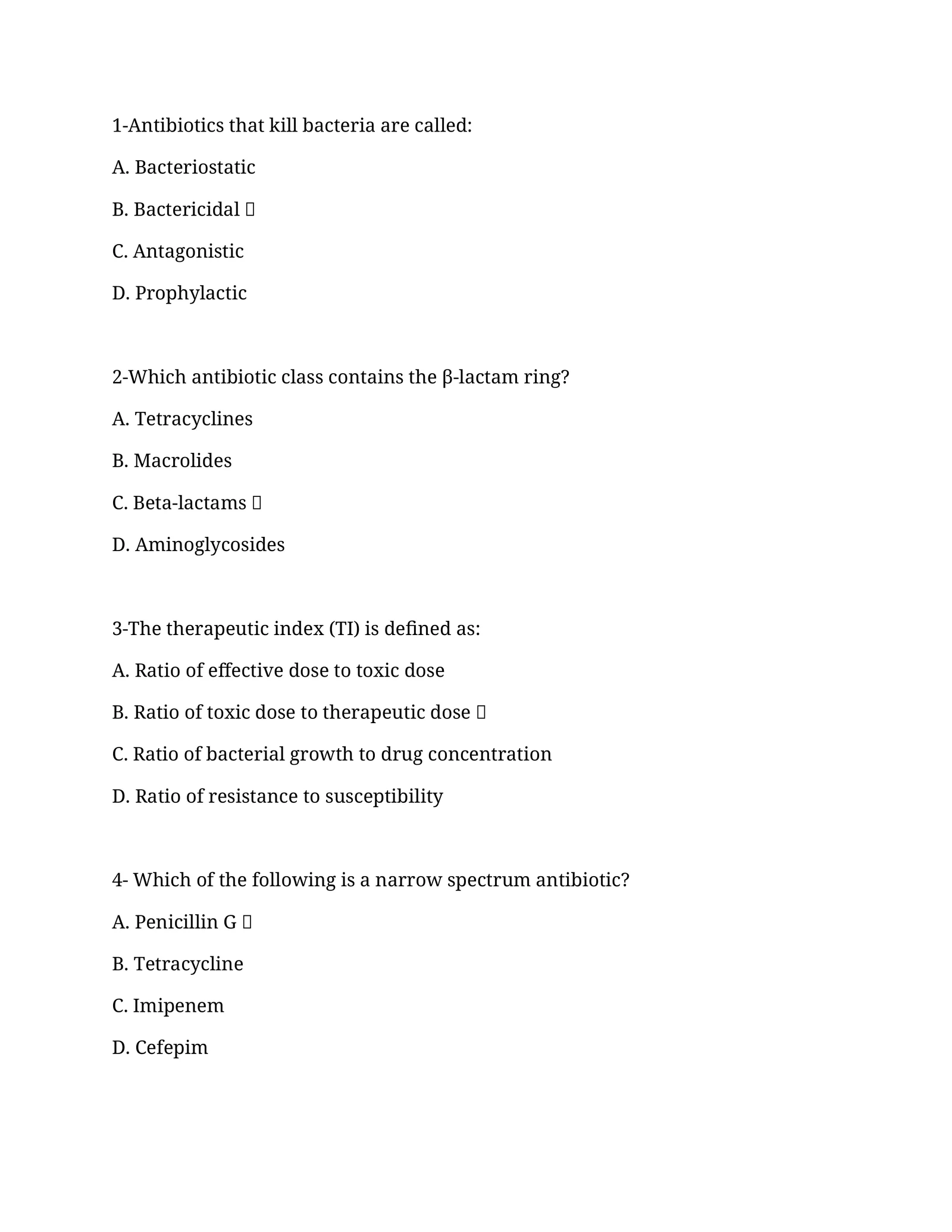 Antibiotics Classification Quiz