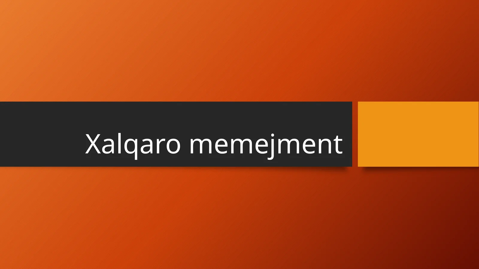 Xalqaro menejment