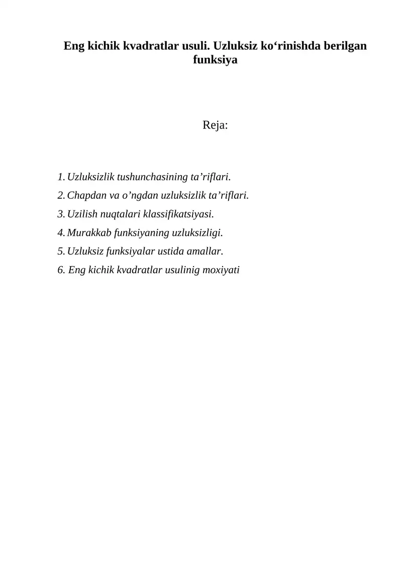 Eng kichik kvadratlar usuli