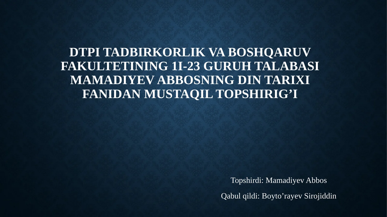Diniy bag‘rikenglik sohasida olib borgan Oqilona siyosati