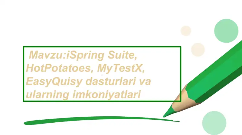 iSpring Suite dasturi va imkoniyatlari