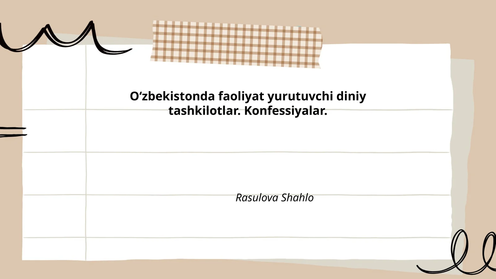 O‘zbekistonda faoliyat yurutuvchi diniy tashkilotlar. Konfessiyalar