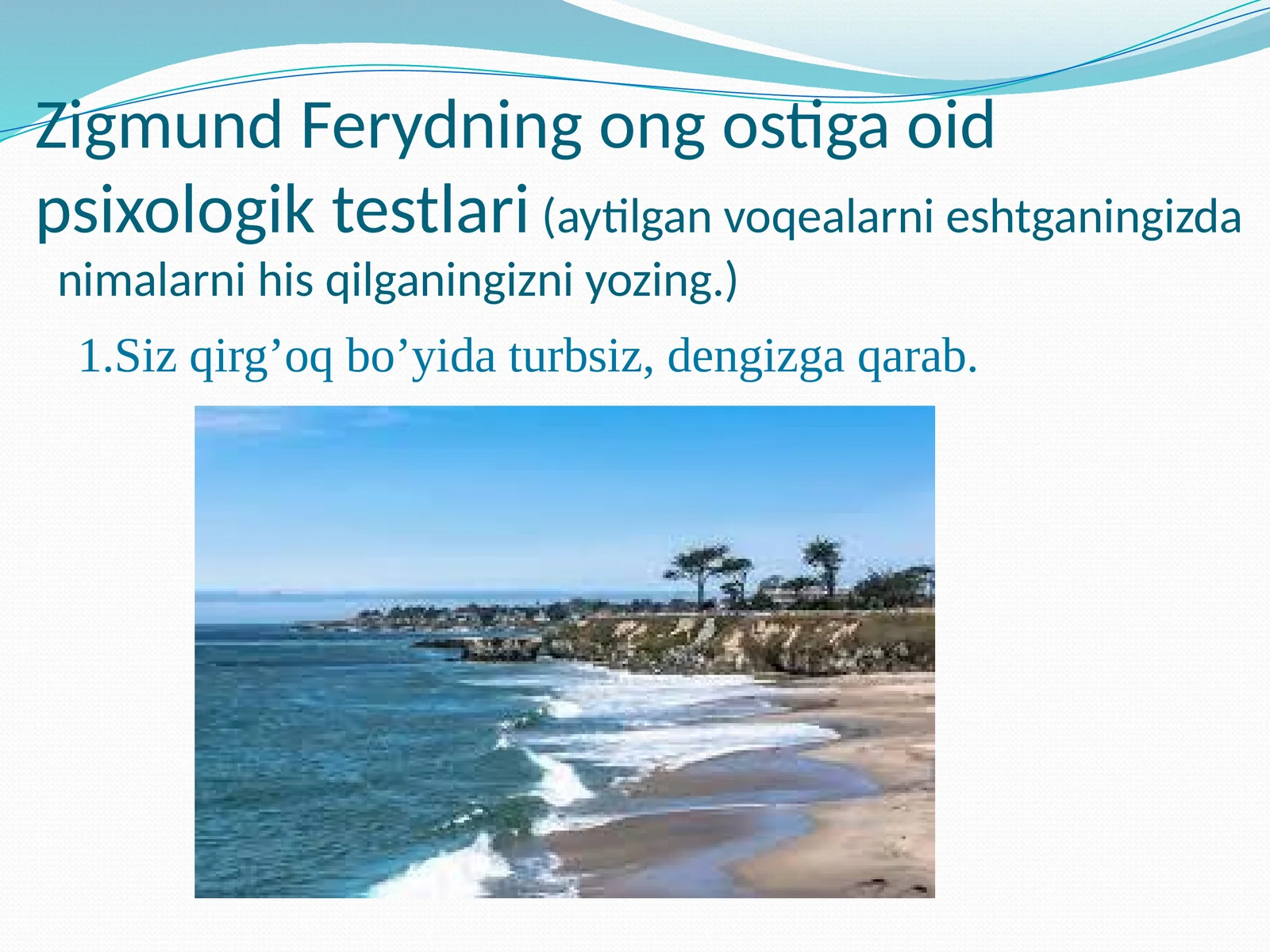 Zigmund Ferydning ongostiga oid psixologik testlari