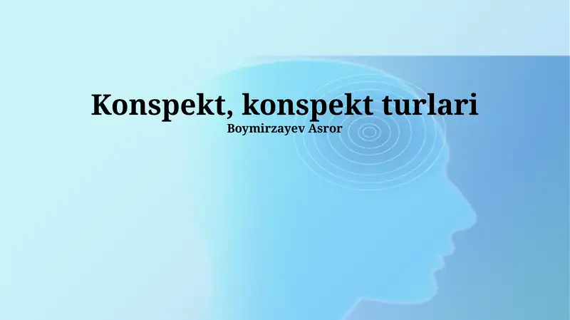 Konspekt, konspekt turlari